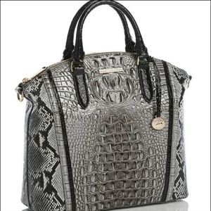 💥🖤 BRAHMIN Steel Fontaine Large Duxbury Embossed Satchel 🖤💥